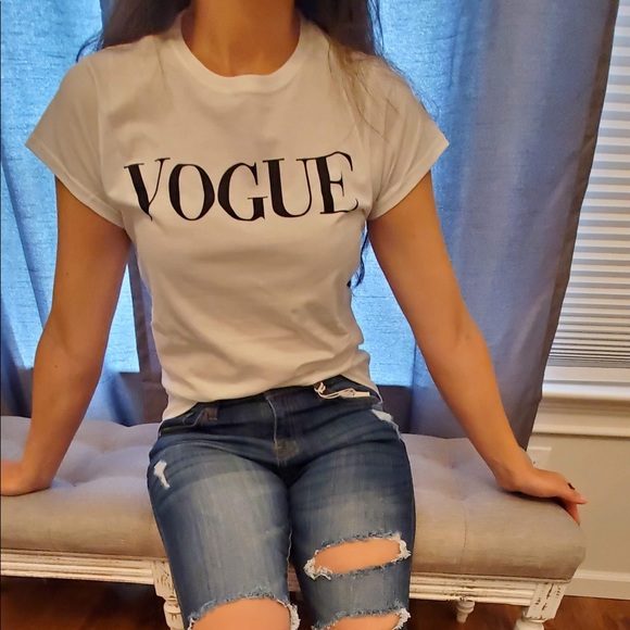 LAST 1❤️VOGUE white cotton tee shirt - Picture 4 of 12